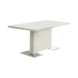 Nameth Glossy White Rectangular Dining Room Set - Ella Furniture