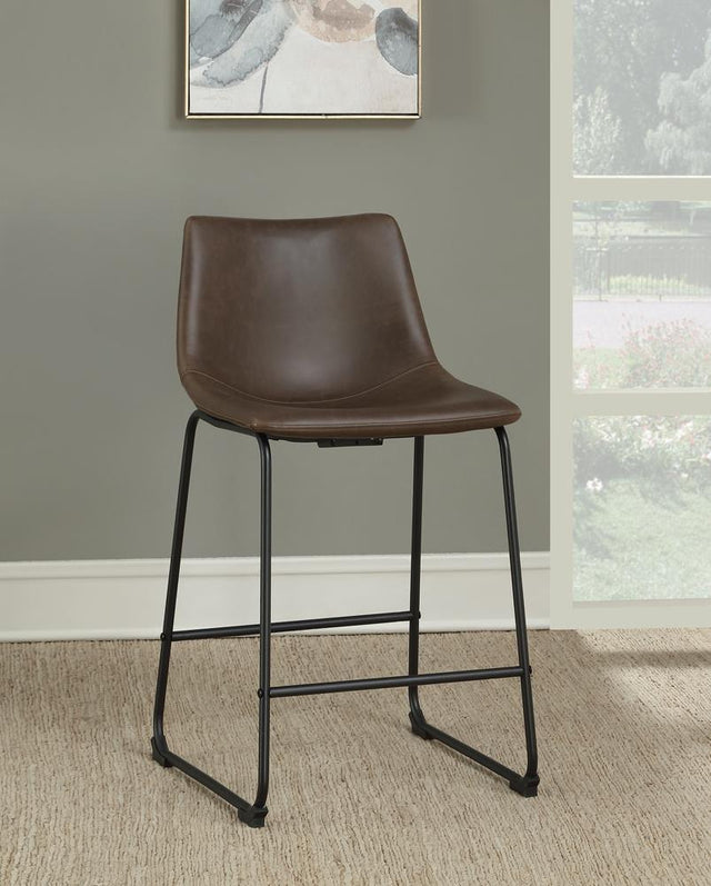 Michelle Armless Counter Height Stools Two-tone Brown And Black (Set Of 2) - Ella Furniture