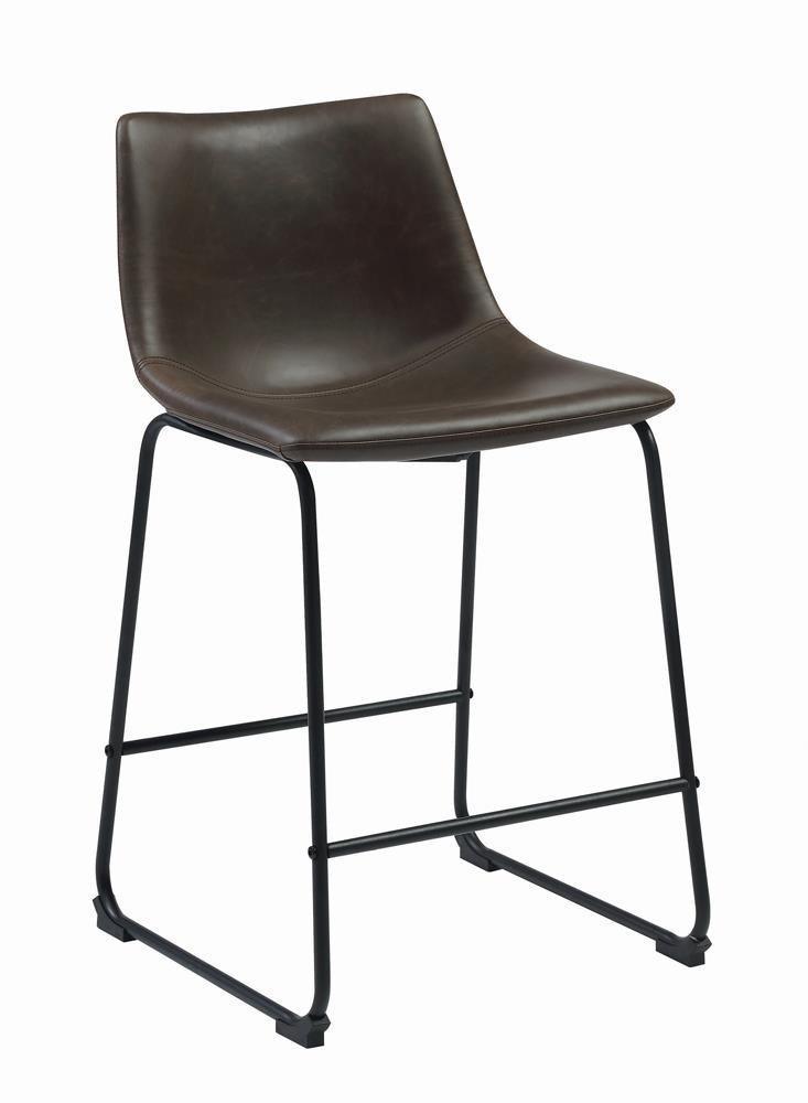 Michelle Armless Counter Height Stools Two-tone Brown And Black (Set Of 2) - Ella Furniture