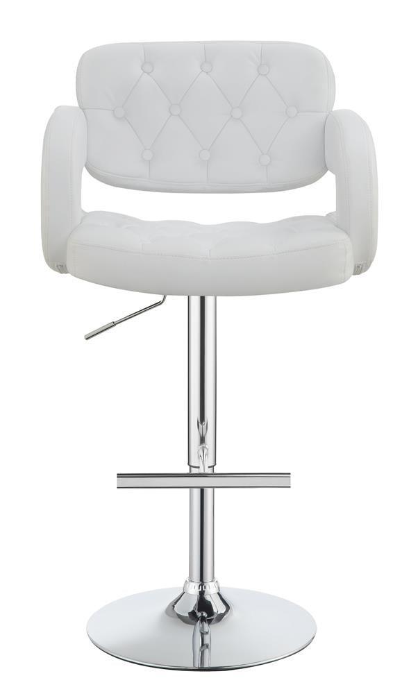 Brandi 29″ Adjustable Height Bar Stool Chrome And White - Ella Furniture