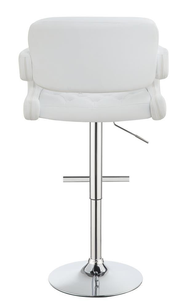 Brandi 29″ Adjustable Height Bar Stool Chrome And White - Ella Furniture