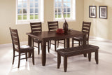 Dalila Tufted Upholstered Dining Bench Cappuccino And Black - Ella Furniture