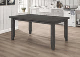 Dalila Rectangular Plank Top Dining Table Dark Grey - Ella Furniture