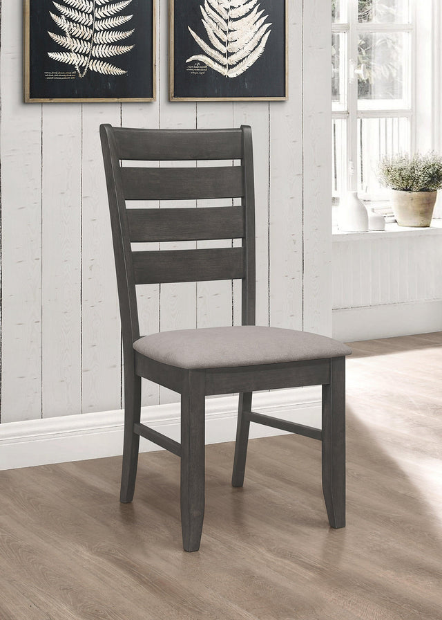 Dalila Ladder Back Side Chair (Set Of 2) Grey And Dark Grey - Ella Furniture