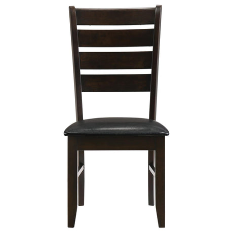 Dalila Ladder Back Side Chairs Cappuccino And Black (Set Of 2) - Ella Furniture