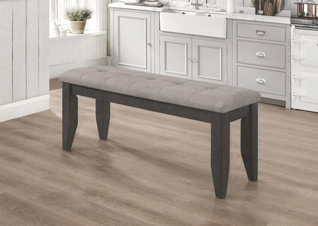 Dalila Padded Cushion Bench Grey And Dark Grey - Ella Furniture