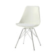 Juniper Armless Dining Chairs White And Chrome (Set Of 2) - Ella Furniture