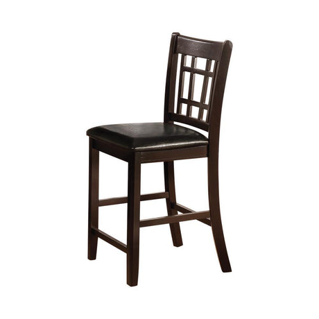 Lavon Upholstered Counter Height Stools Black And Espresso (Set Of 2) - Ella Furniture