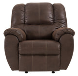 Mcgann Walnut Faux Leather Recliner - Ella Furniture