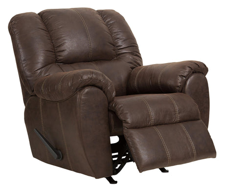 Mcgann Walnut Faux Leather Recliner - Ella Furniture