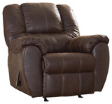 Ashley Walnut Rocker Base Exterior Handle Pillow Arm Polyester Rocker Recliner - Ella Furniture
