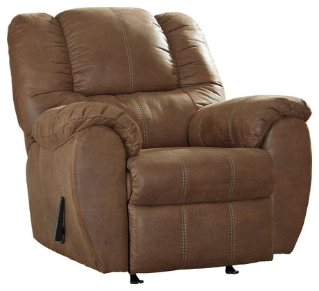 Mcgann Saddle Faux Leather Recliner - Ella Furniture