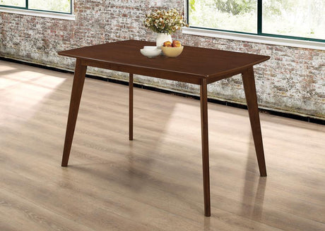 Kersey Dining Table With Angled Legs Chestnut - Ella Furniture