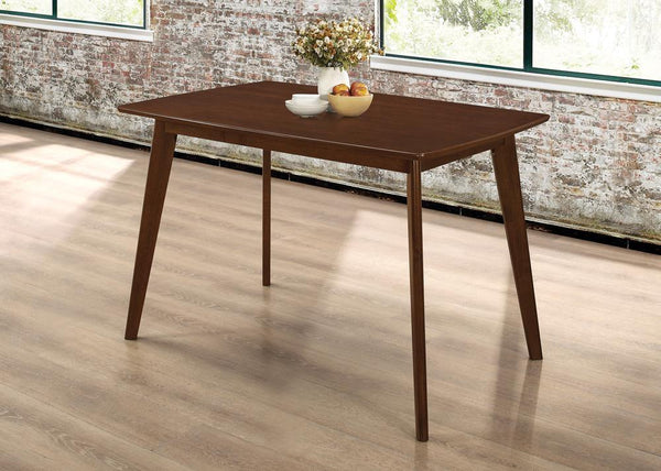Kersey Dining Table With Angled Legs Chestnut - Ella Furniture