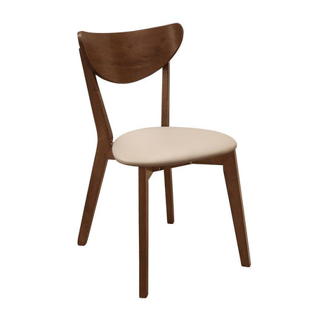 Kersey Dining Side Chairs With Curved Backs Beige And Chestnut (Set Of 2) - Ella Furniture