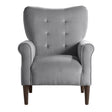 Kyrie Dark Grey Traditional Solid Wood And Plywood Velvet Fabric Upholstered Tufted Accent Chair - Ella Furniture