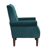 Kyrie Teal Traditional Solid Wood And Plywood Velvet Fabric Upholstered Tufted Accent Chair - Ella Furniture