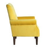 Kyrie Yellow Traditional Solid Wood And Plywood Velvet Fabric Upholstered Tufted Accent Chair - Ella Furniture