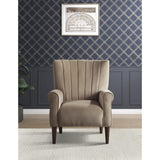 Urielle Brown Traditional Solid Wood And Plywood Velvet Fabric Upholstery Accent Chair - Ella Furniture