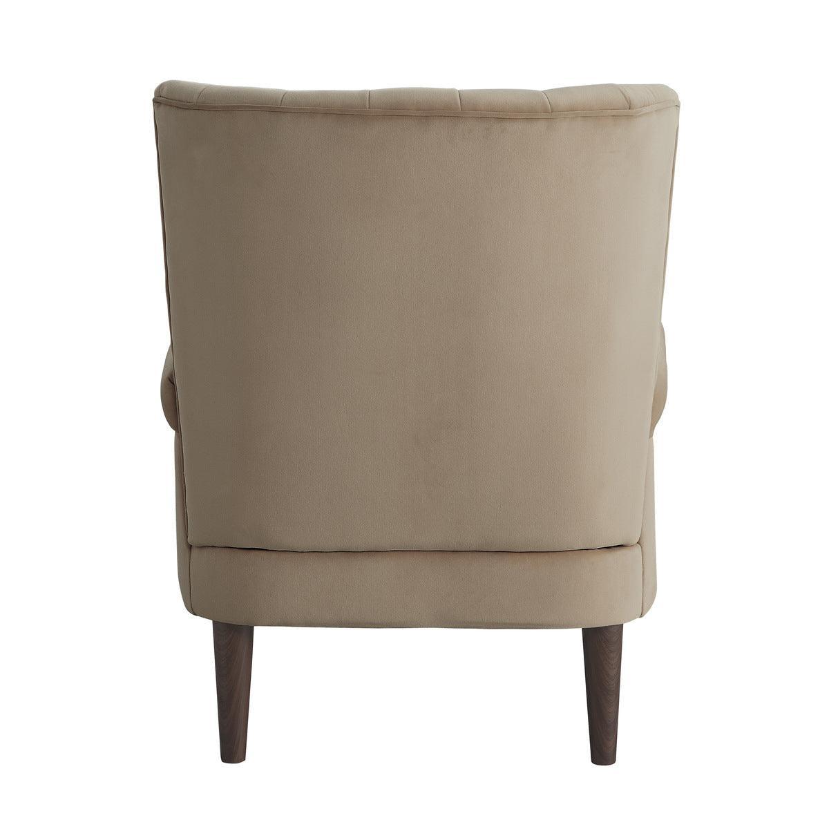 Urielle Brown Traditional Solid Wood And Plywood Velvet Fabric Upholstery Accent Chair - Ella Furniture
