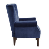 Urielle Navy Blue Traditional Solid Wood And Plywood Velvet Fabric Upholstery Accent Chair - Ella Furniture