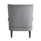 Urielle Dark Gray Traditional Solid Wood And Plywood Velvet Fabric Upholstery Accent Chair - Ella Furniture