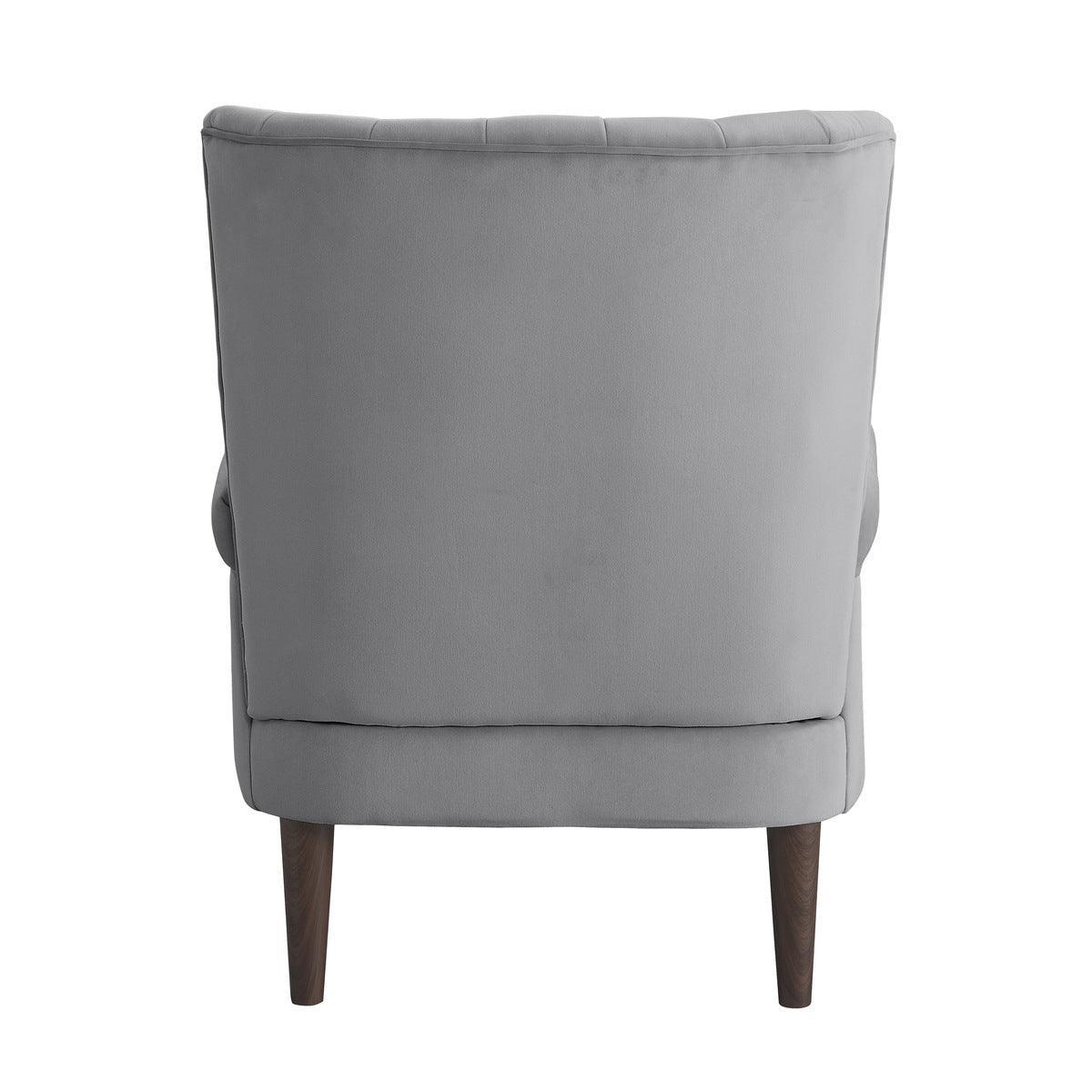Urielle Dark Gray Traditional Solid Wood And Plywood Velvet Fabric Upholstery Accent Chair - Ella Furniture