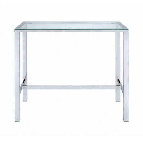 Tolbert Bar Table With Glass Top Chrome - Ella Furniture