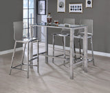 Tolbert Bar Table With Glass Top Chrome - Ella Furniture