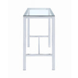 Tolbert Bar Table With Glass Top Chrome - Ella Furniture