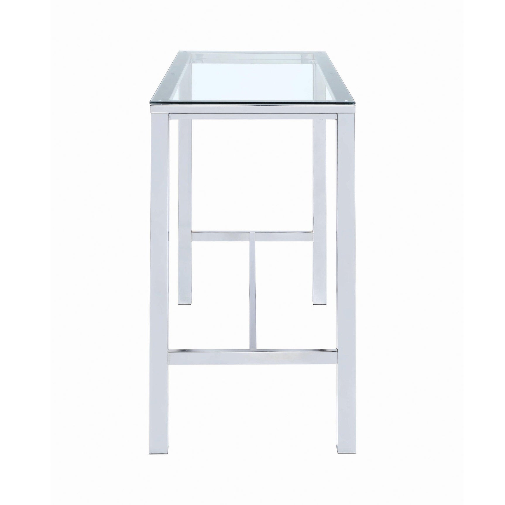 Tolbert Bar Table With Glass Top Chrome - Ella Furniture