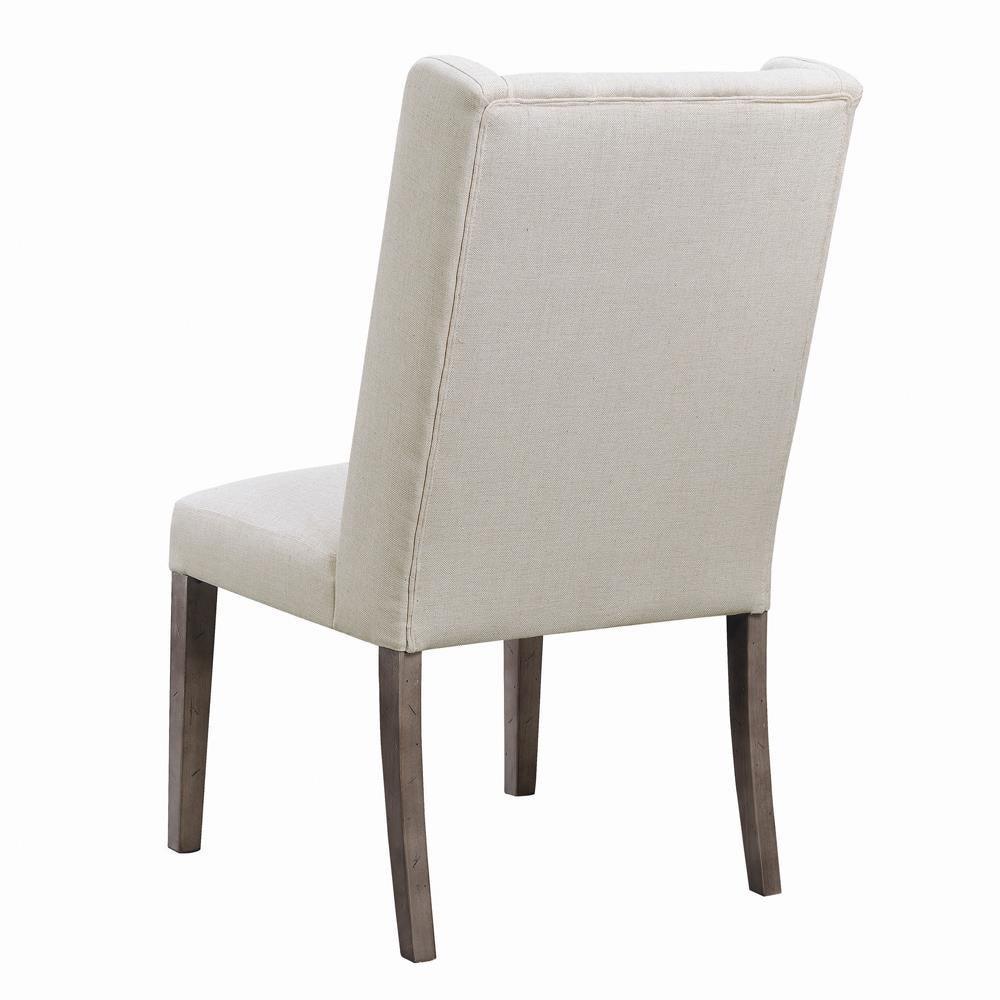 Batson Tufted Side Chairs Dark Brown And Beige (Set Of 2) - Ella Furniture
