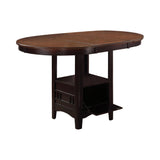 Lavon Oval Counter Height Table Light Chestnut And Espresso - Ella Furniture