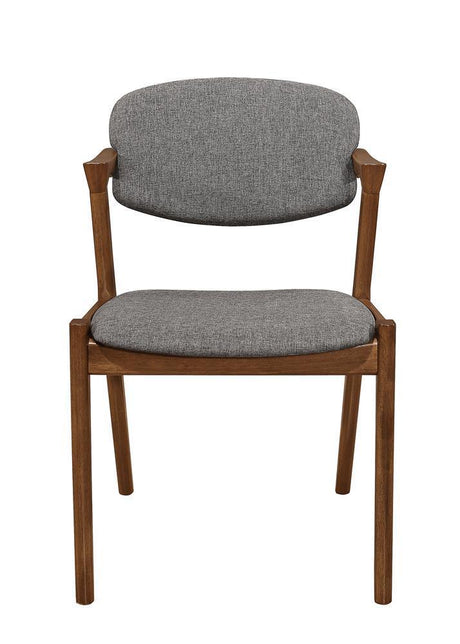 Malone Dining Side Chairs Grey And Dark Walnut (Set Of 2) - Ella Furniture