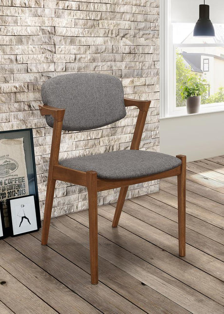 Malone Dining Side Chairs Grey And Dark Walnut (Set Of 2) - Ella Furniture