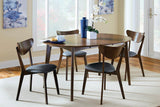 Malone Upholstered Dining Chairs Dark Walnut And Black (Set Of 2) - Ella Furniture