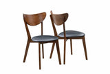 Malone Upholstered Dining Chairs Dark Walnut And Black (Set Of 2) - Ella Furniture