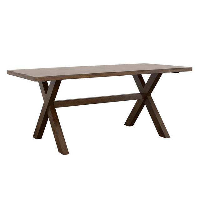 Alston X-shaped Dining Table Knotty Nutmeg - Ella Furniture