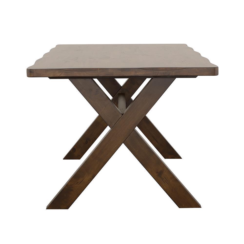 Alston X-shaped Dining Table Knotty Nutmeg - Ella Furniture