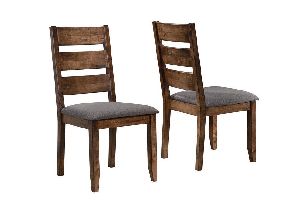 Alston Ladder Back Dining Side Chairs Knotty Nutmeg And Grey (Set Of 2) - Ella Furniture