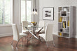 Beckham Chrome And Clear Circular Dining Room Set - Ella Furniture