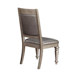 Danette Rectangular Dining Table With Leaf Metallic Platinum - Ella Furniture