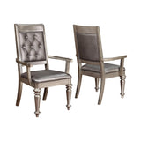 Danette Rectangular Dining Table With Leaf Metallic Platinum - Ella Furniture