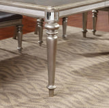 Danette Rectangular Dining Table With Leaf Metallic Platinum - Ella Furniture