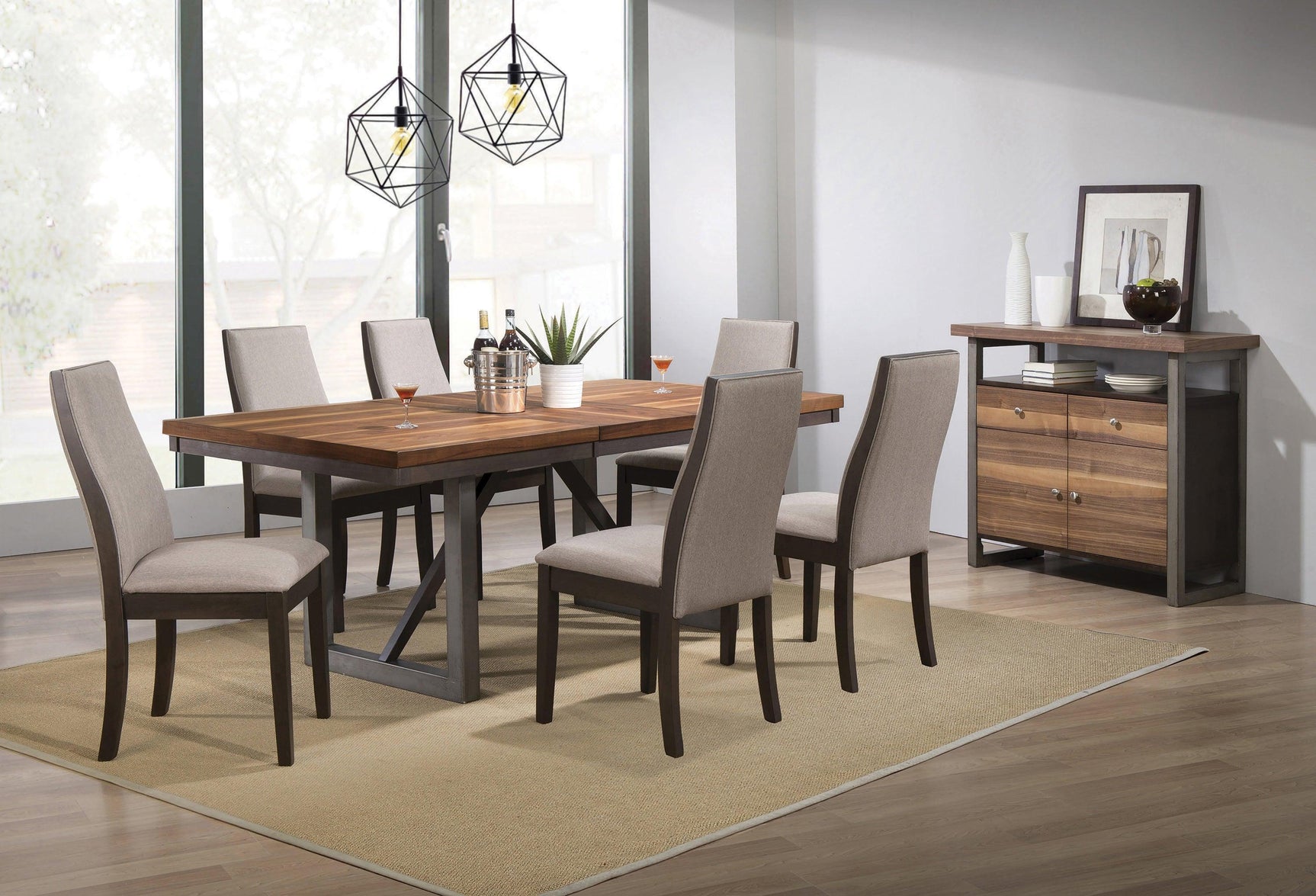 Spring Creek Dining Table With Extension Leaf Natural Walnut - Ella Furniture