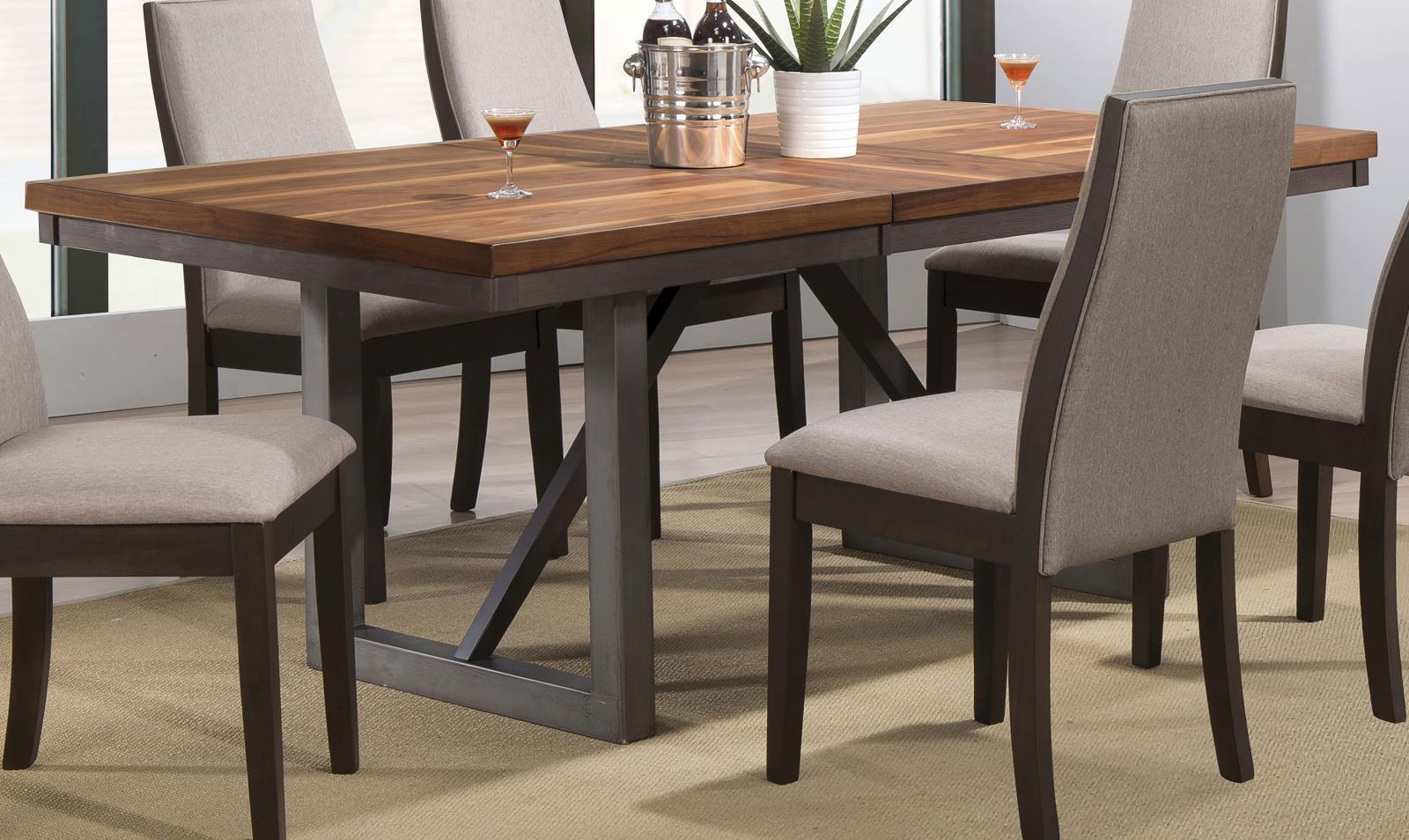 Spring Creek Dining Table With Extension Leaf Natural Walnut - Ella Furniture