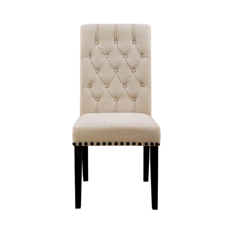 Alana Upholstered Side Chairs Beige And Smokey Black (Set Of 2) - Ella Furniture
