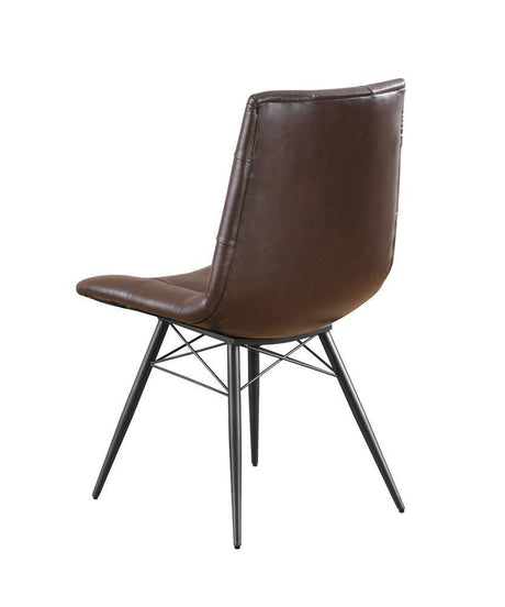 Aiken Upholstered Tufted Side Chairs Brown (Set Of 4) - Ella Furniture
