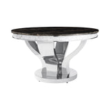 Anchorage Chrome And Black Circular Dining Room Set - Ella Furniture
