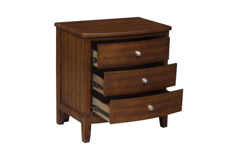 Cotterill Cherry Modern Transitional Solid Wood Faux Leather Upholstered Tufted Panel Bedroom Set - Ella Furniture